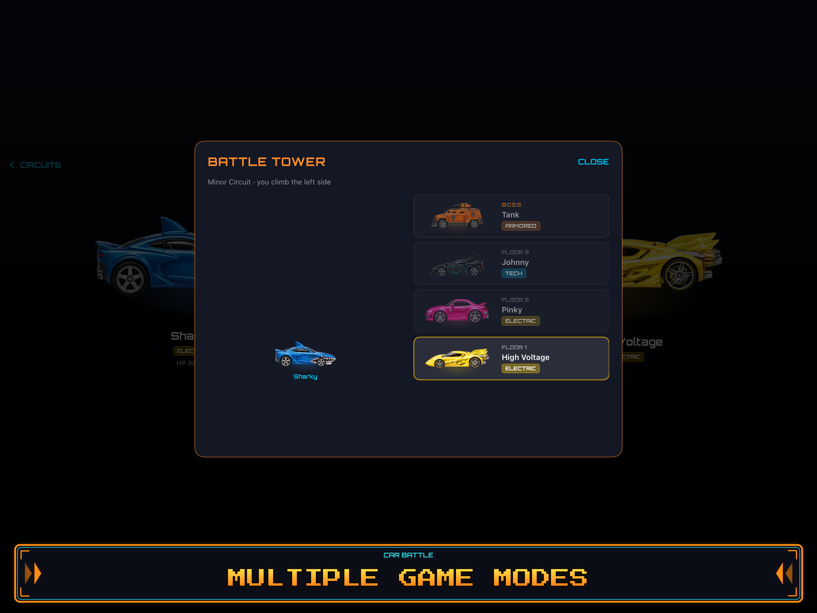 Mode select — Quick Battle, Team, Tag Team, Battle Tower